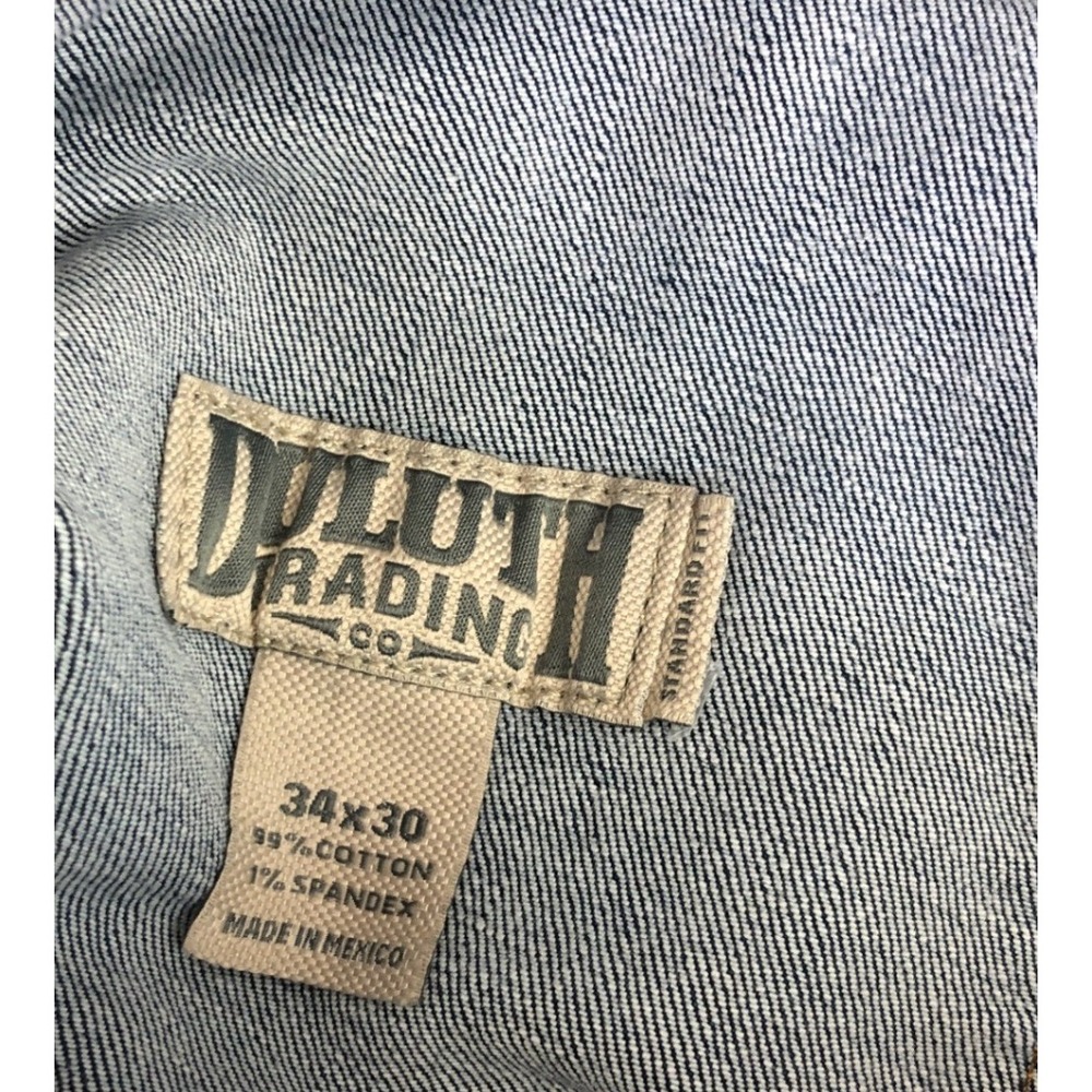 Duluth Trading Co Flex Weekender Jeans Mens 34x30 Dark Wash Blue Standard Fit - Picture 3 of 9